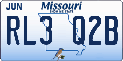 MO license plate RL3Q2B