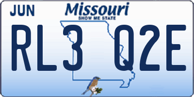 MO license plate RL3Q2E