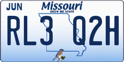 MO license plate RL3Q2H