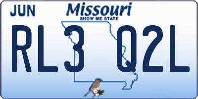 MO license plate RL3Q2L