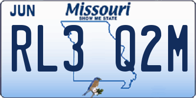 MO license plate RL3Q2M