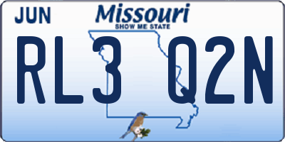 MO license plate RL3Q2N