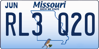 MO license plate RL3Q2O