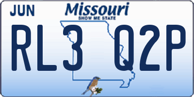 MO license plate RL3Q2P