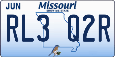 MO license plate RL3Q2R