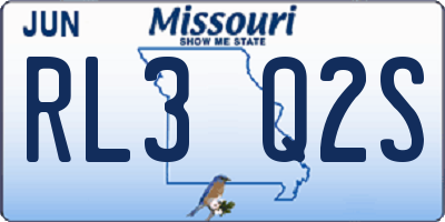 MO license plate RL3Q2S