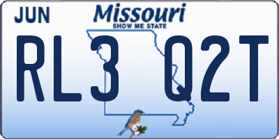 MO license plate RL3Q2T