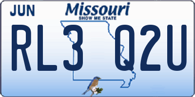 MO license plate RL3Q2U