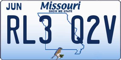 MO license plate RL3Q2V