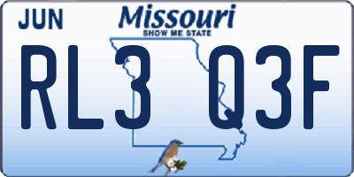 MO license plate RL3Q3F