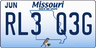 MO license plate RL3Q3G