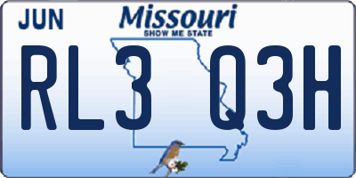 MO license plate RL3Q3H