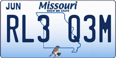 MO license plate RL3Q3M