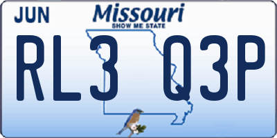 MO license plate RL3Q3P