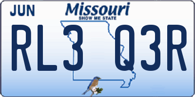 MO license plate RL3Q3R