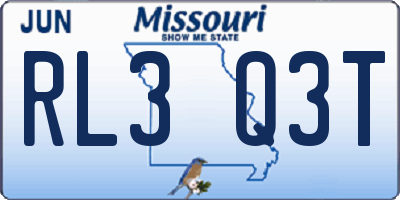 MO license plate RL3Q3T