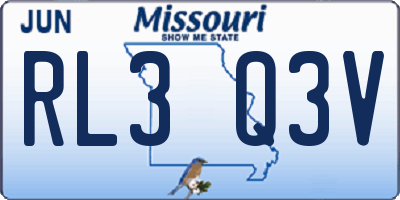 MO license plate RL3Q3V