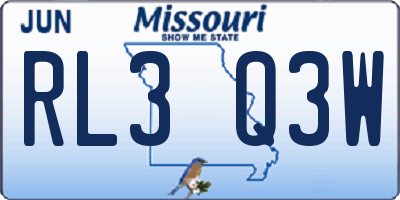 MO license plate RL3Q3W