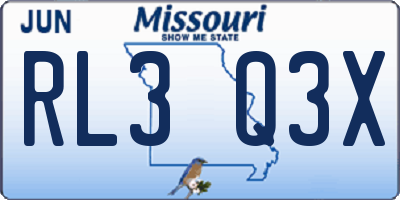 MO license plate RL3Q3X