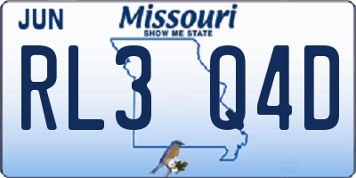 MO license plate RL3Q4D