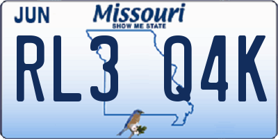 MO license plate RL3Q4K