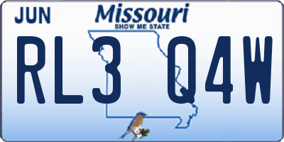 MO license plate RL3Q4W
