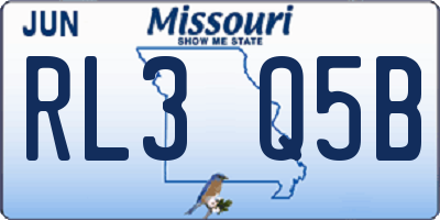 MO license plate RL3Q5B