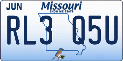 MO license plate RL3Q5U