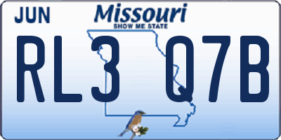 MO license plate RL3Q7B