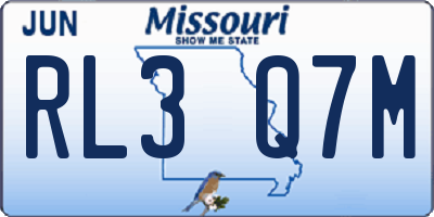 MO license plate RL3Q7M
