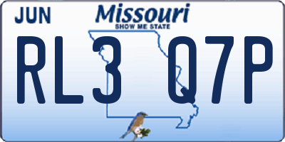 MO license plate RL3Q7P