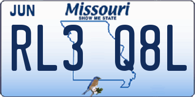 MO license plate RL3Q8L