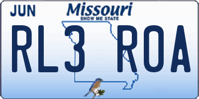 MO license plate RL3R0A