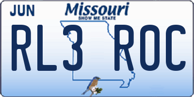MO license plate RL3R0C