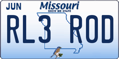 MO license plate RL3R0D