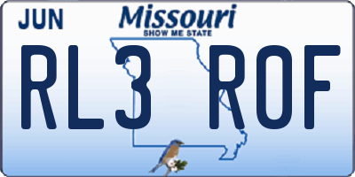 MO license plate RL3R0F