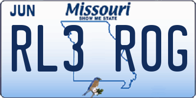 MO license plate RL3R0G