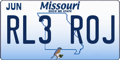 MO license plate RL3R0J