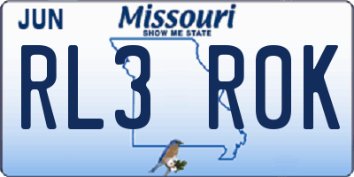 MO license plate RL3R0K