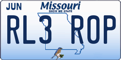 MO license plate RL3R0P