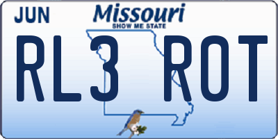 MO license plate RL3R0T