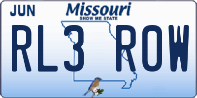 MO license plate RL3R0W