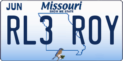 MO license plate RL3R0Y