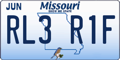 MO license plate RL3R1F