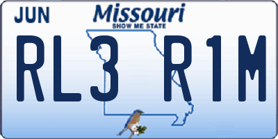 MO license plate RL3R1M