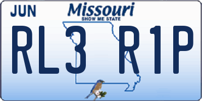 MO license plate RL3R1P