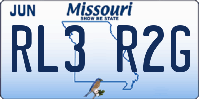 MO license plate RL3R2G