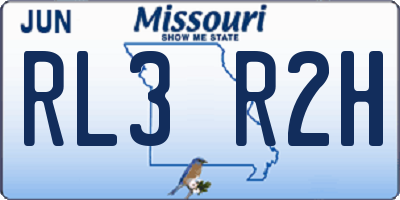 MO license plate RL3R2H