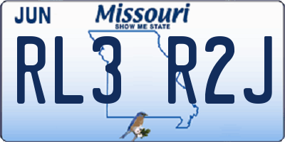 MO license plate RL3R2J
