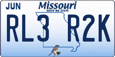 MO license plate RL3R2K